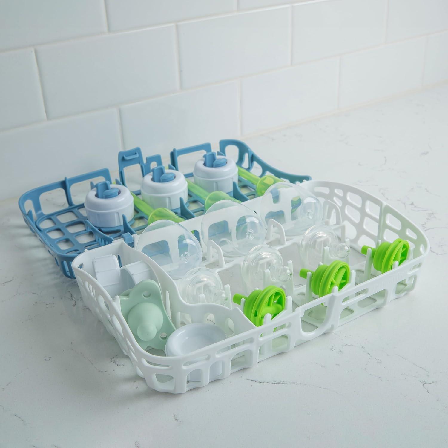 image:imageDr Browns AntiColic Options Narrow Glass Baby Bottle 4 oz with Slow Flow Nipple 2 Pack Bundle with Dishwasher Basket for Bottle Parts