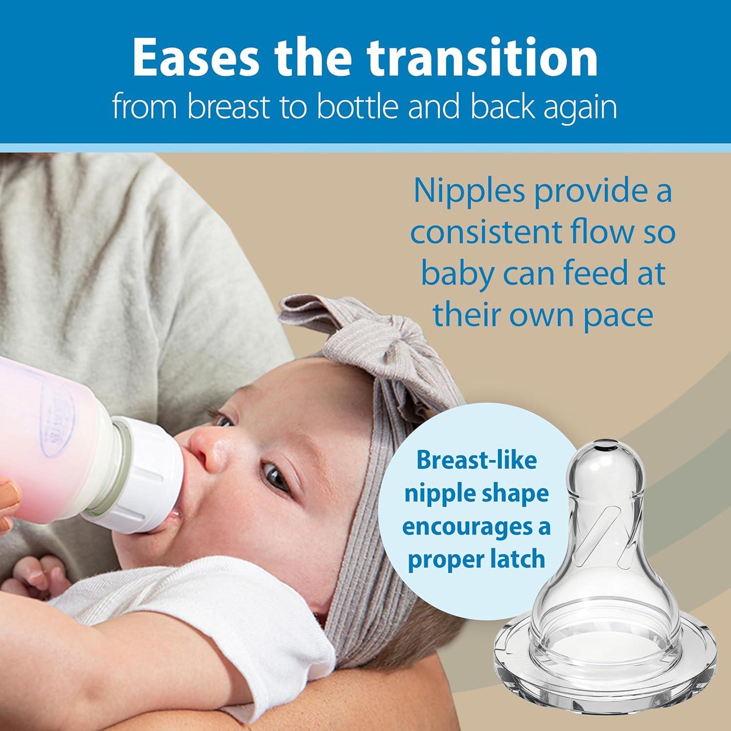 image:imageDr Browns AntiColic Options Narrow Glass Baby Bottle with Level 1 Slow Flow Nipple BPAFree 4 oz120 mL 0m 4 Count 2Pack