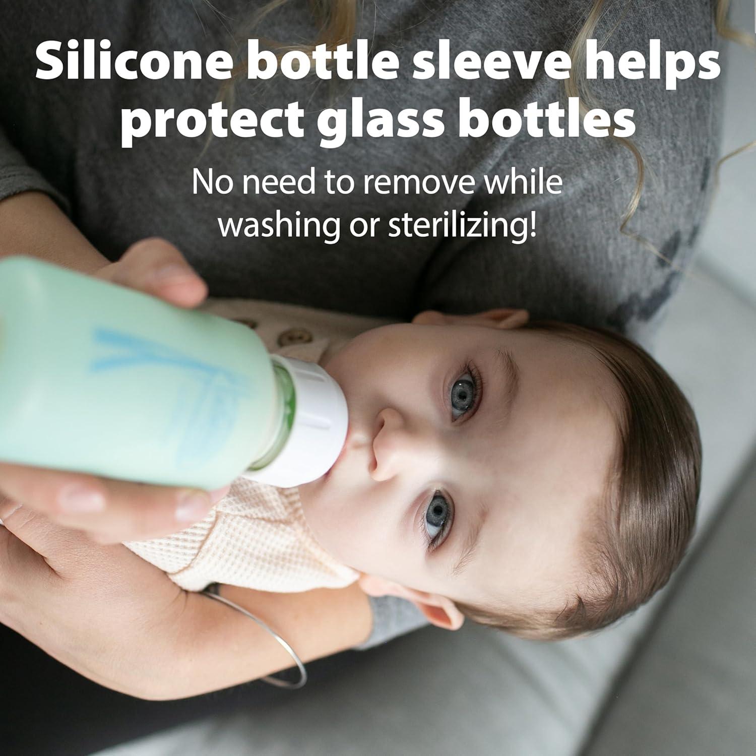 image:imageDr Browns AntiColic Options Narrow Glass Baby Bottle with Level 1 Slow Flow Nipple BPAFree 4 oz120mL 4PackClear Glass
