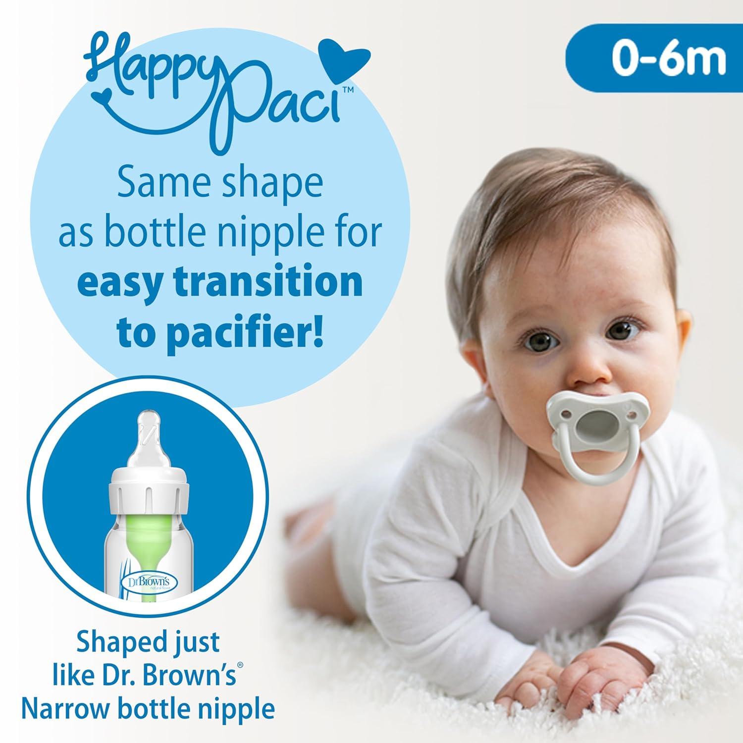 image:imageDr Browns AntiColic Options Narrow Glass Baby Bottle with Level 1 Slow Flow Nipple BPAFree 4 oz120mL 4PackClear Glass
