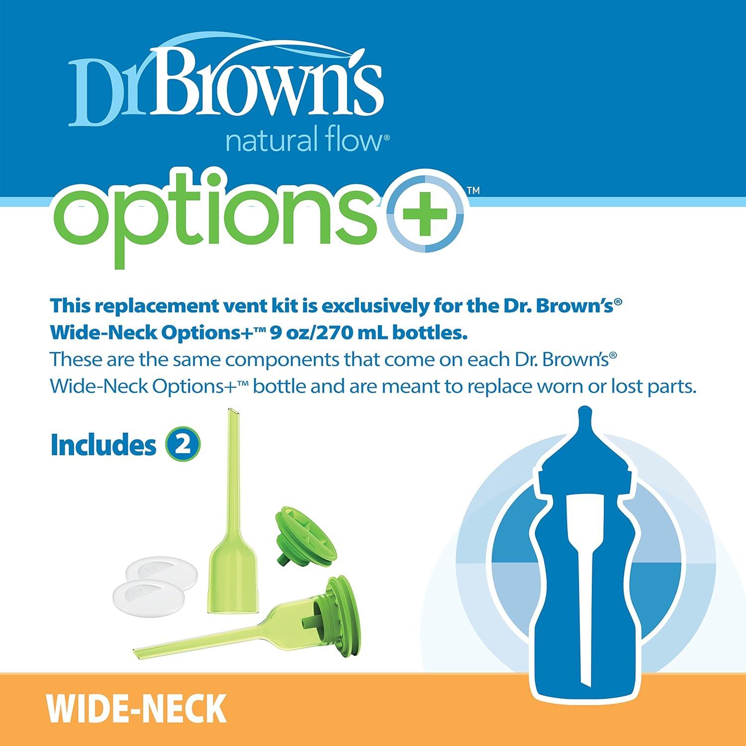 image:imageDr Browns AntiColic Options WideNeck Replacement Vent Kit for 9 oz270 mL Bottles 2 Pack