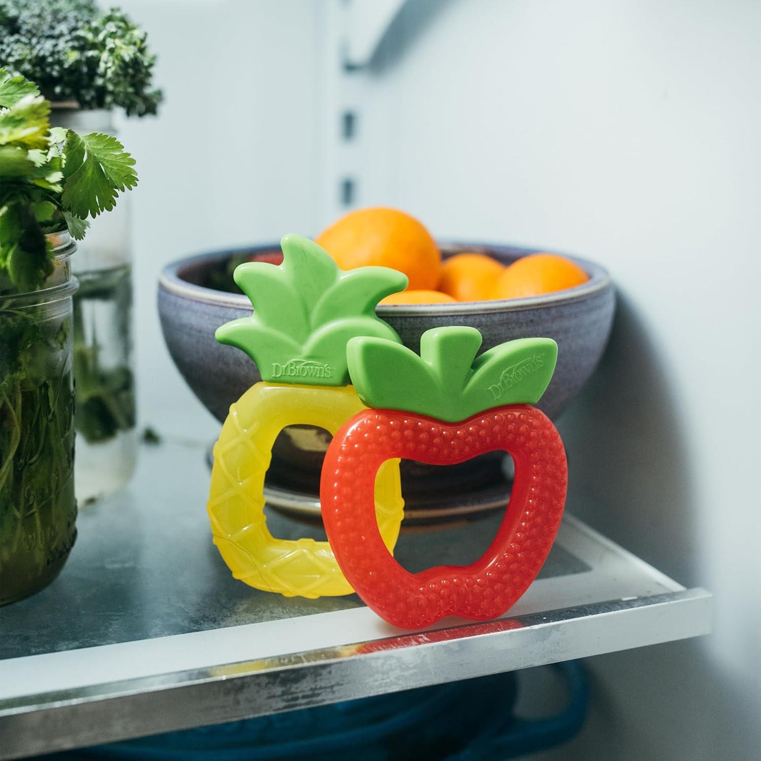 image:imageDr Browns AquaCool WaterFilled Teether Cooling Baby Teether Toy for Sore Gums Green Cactus BPAFree 3m 2PackApple Pineapple