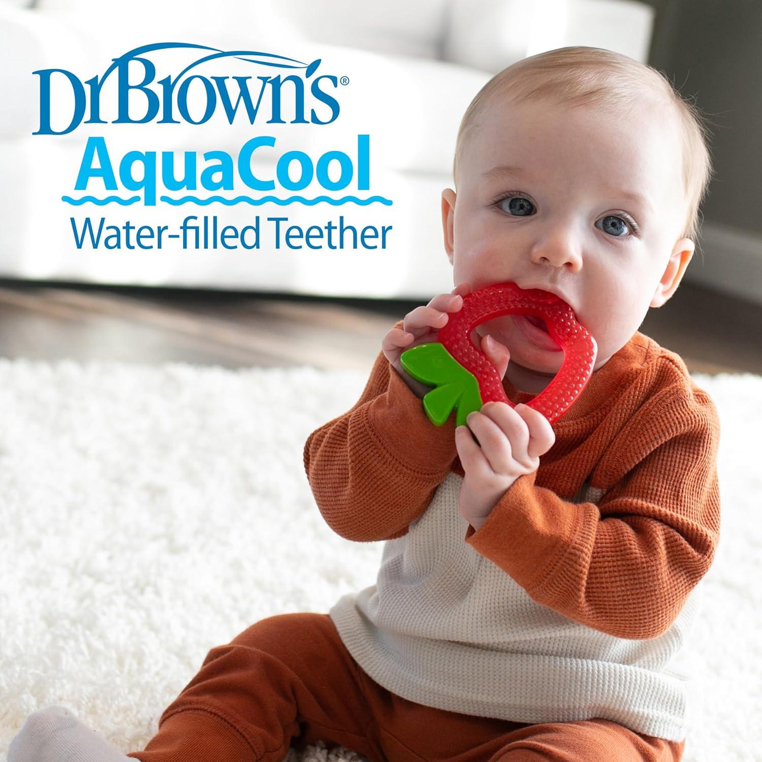 image:imageDr Browns AquaCool WaterFilled Teether Cooling Baby Teether Toy for Sore Gums Green Cactus BPAFree 3m 2PackApple Pineapple