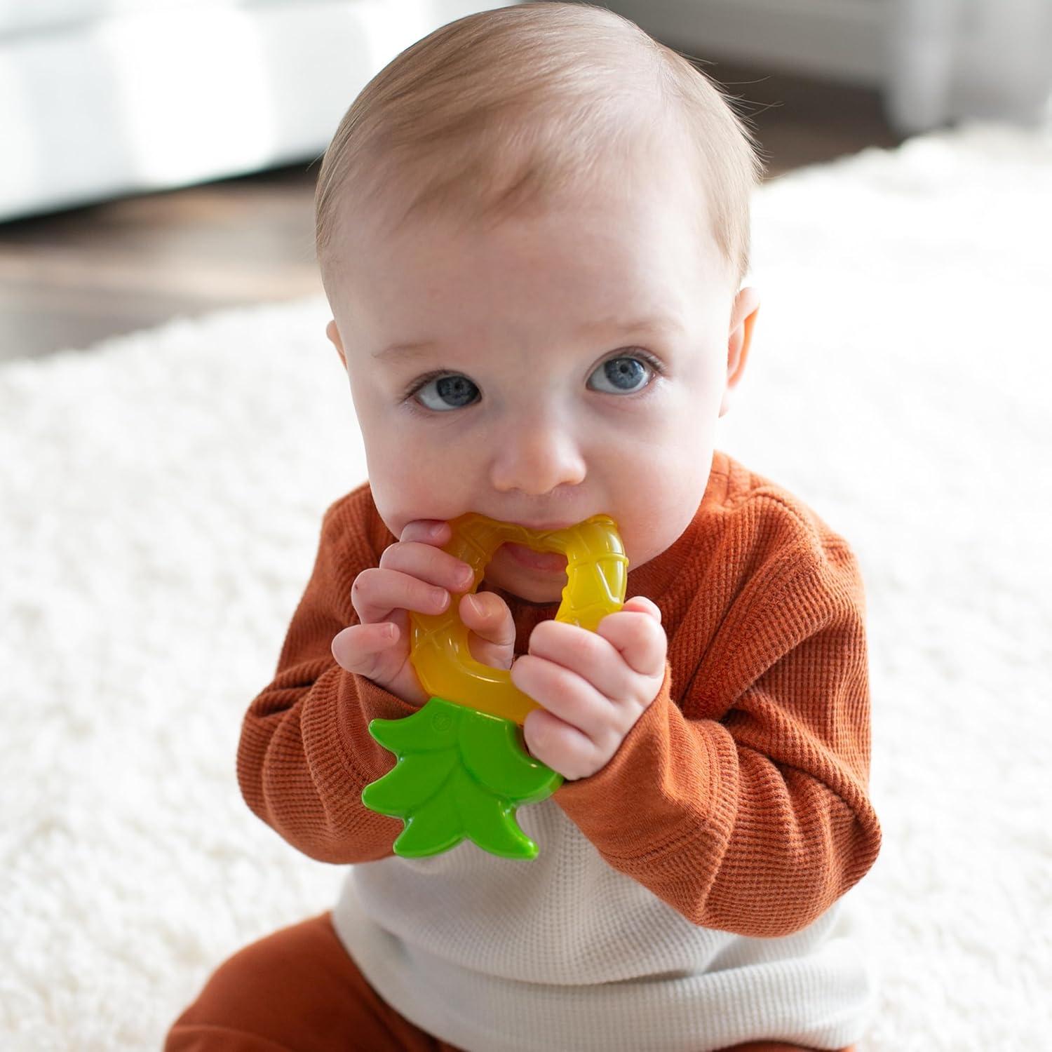 image:imageDr Browns AquaCool WaterFilled Teether Cooling Baby Teether Toy for Sore Gums Green Cactus BPAFree 3m 2PackApple Pineapple