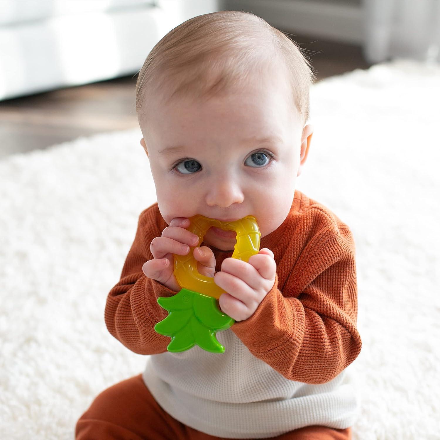 image:imageDr Browns AquaCool WaterFilled Teether Cooling Baby Teether Toy for Sore Gums Green Cactus BPAFree 3m 2PackApple Pineapple