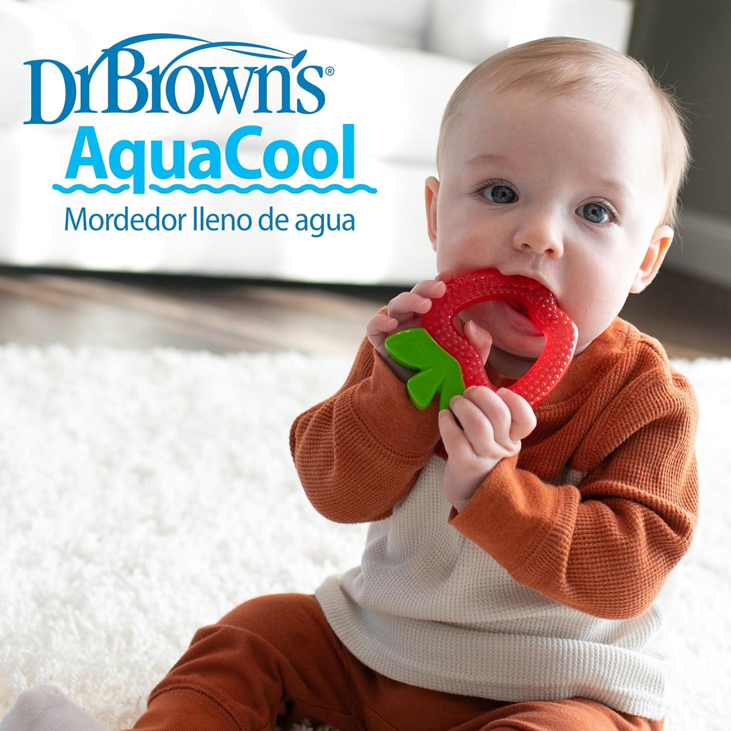 image:imageDr Browns AquaCool WaterFilled Teether Cooling Baby Teether Toy for Sore Gums Green Cactus BPAFree 3m 2PackApple Pineapple