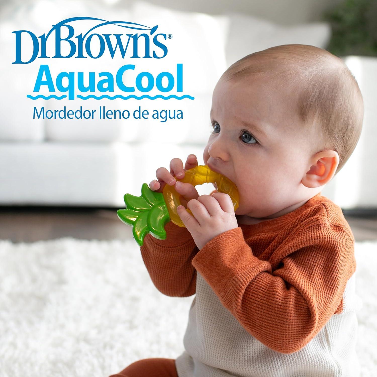 image:imageDr Browns AquaCool WaterFilled Teether Cooling Baby Teether Toy for Sore Gums Green Cactus BPAFree 3m 2PackApple Pineapple