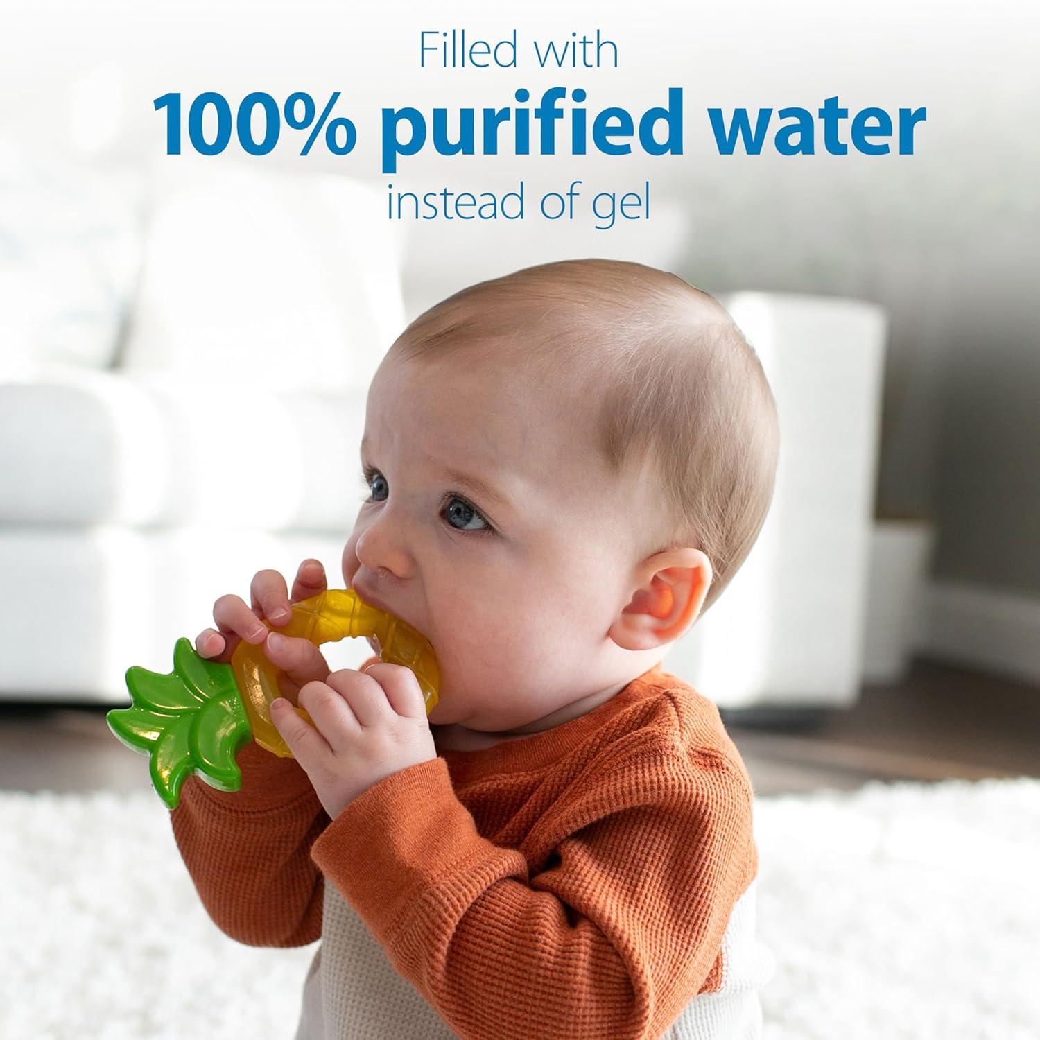 image:imageDr Browns AquaCool WaterFilled Teether Cooling Baby Teether Toy for Sore Gums Green Cactus BPAFree 3m 2PackApple Pineapple