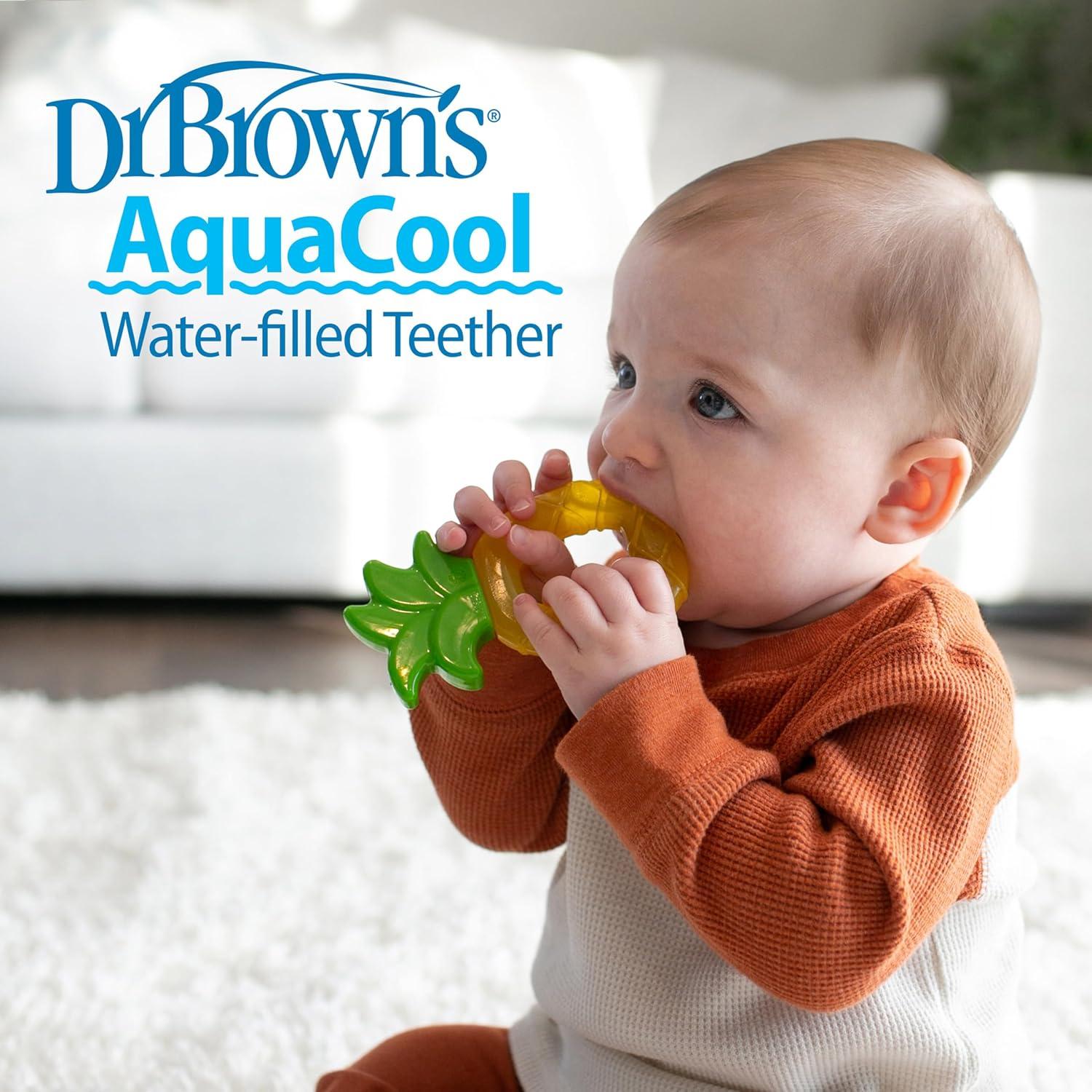 image:imageDr Browns AquaCool WaterFilled Teether Cooling Baby Teether Toy for Sore Gums Green Cactus BPAFree 3m 2PackApple Pineapple