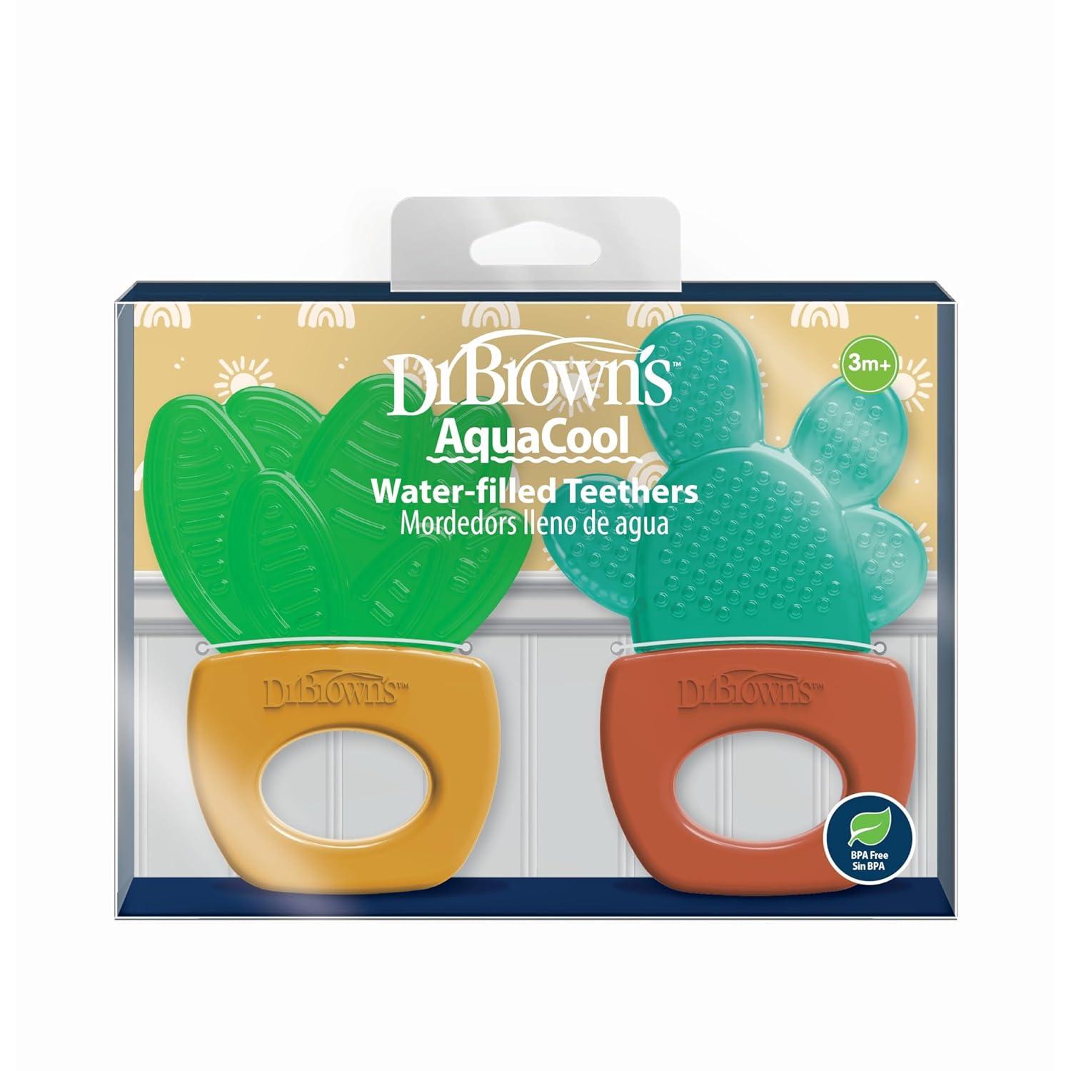image:imageDr Browns AquaCool WaterFilled Teether Cooling Baby Teether Toy for Sore Gums Green Cactus BPAFree 3m 2PackHouse Plants