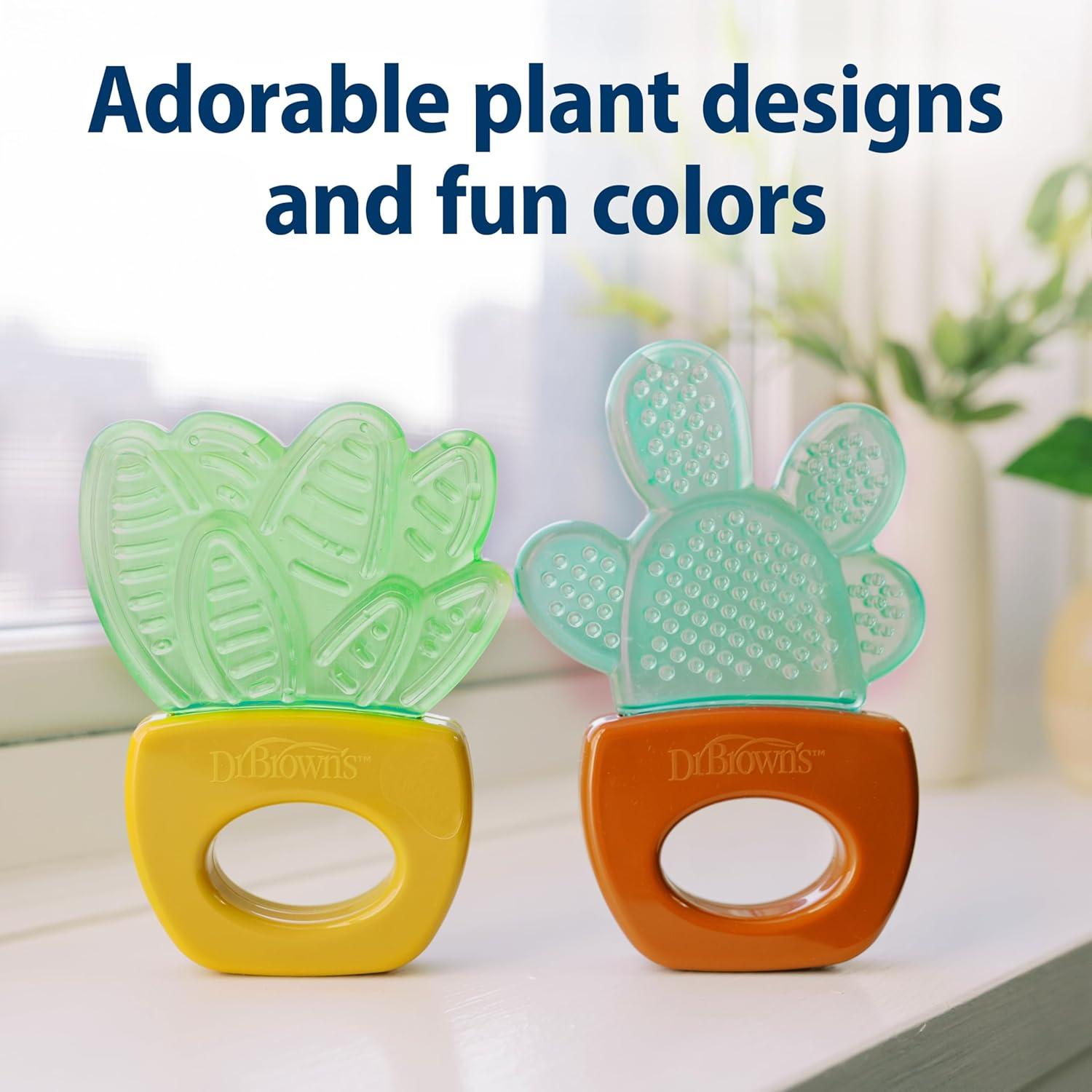 image:imageDr Browns AquaCool WaterFilled Teether Cooling Baby Teether Toy for Sore Gums Green Cactus BPAFree 3m 2PackHouse Plants