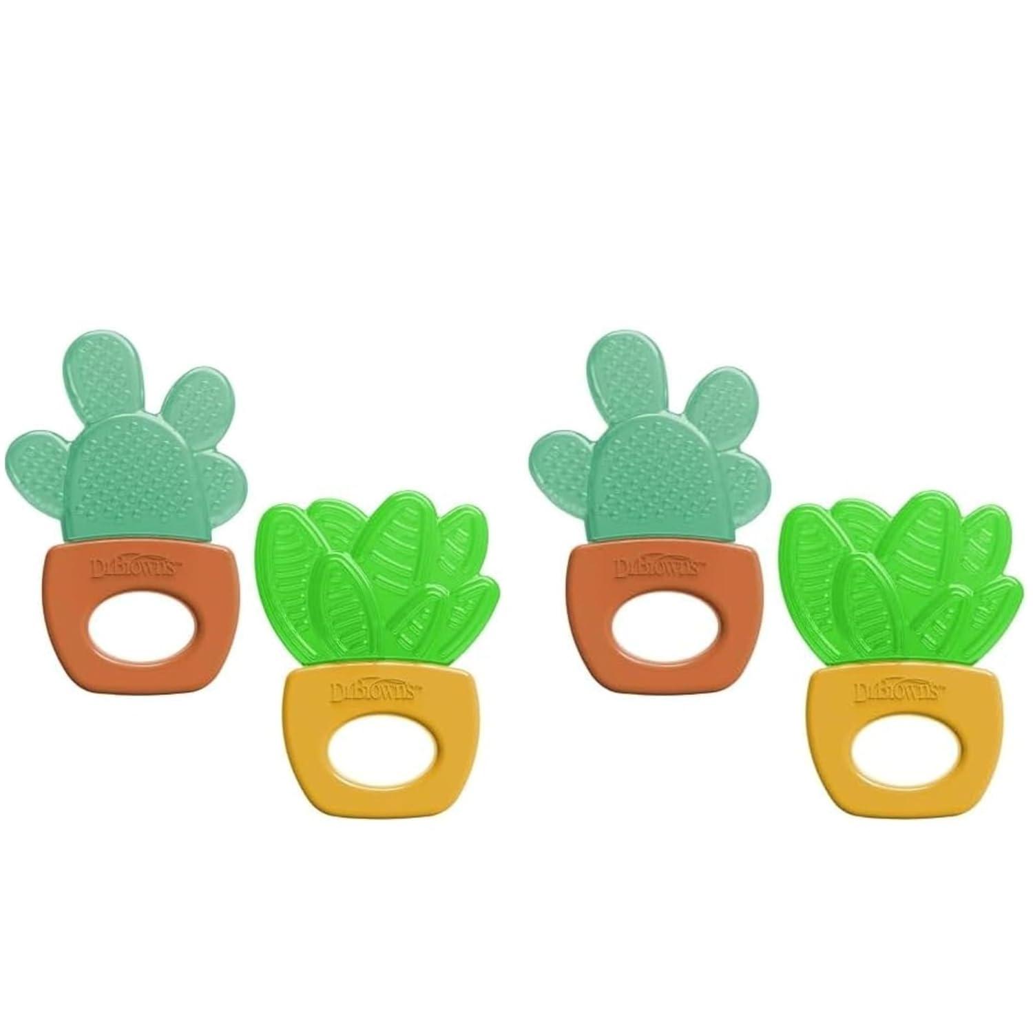 image:imageDr Browns AquaCool WaterFilled Teether Cooling Baby Teether Toy for Sore Gums Green Cactus BPAFree 3m 2PackHouse Plants