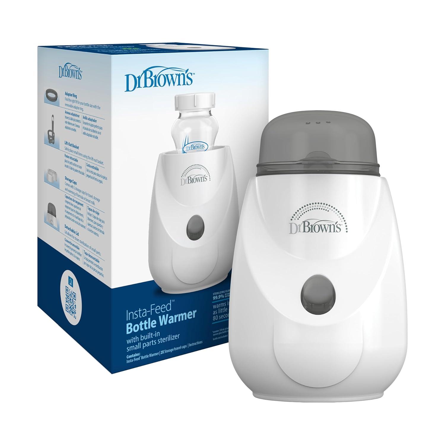 image:imageDr Browns InstaFeed Baby Bottle Warmer and Sterilizer Bundle with AntiColic Options Narrow Glass Baby Bottle 4 oz Level 1 Slow Flow Nipple