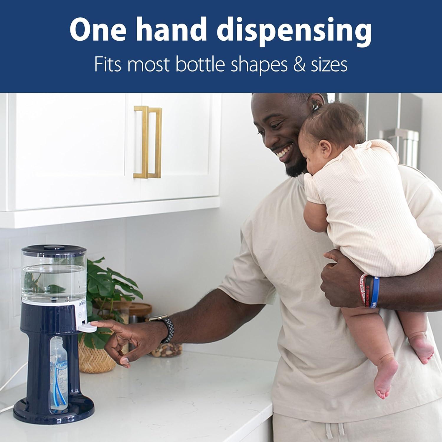 image:imageDr Browns InstaPrep Warm Water Dispenser to Instantly Prepare Babys Formula BottleLarge Capacity Glass Tank with 3 Temperature SettingsBlueBlue