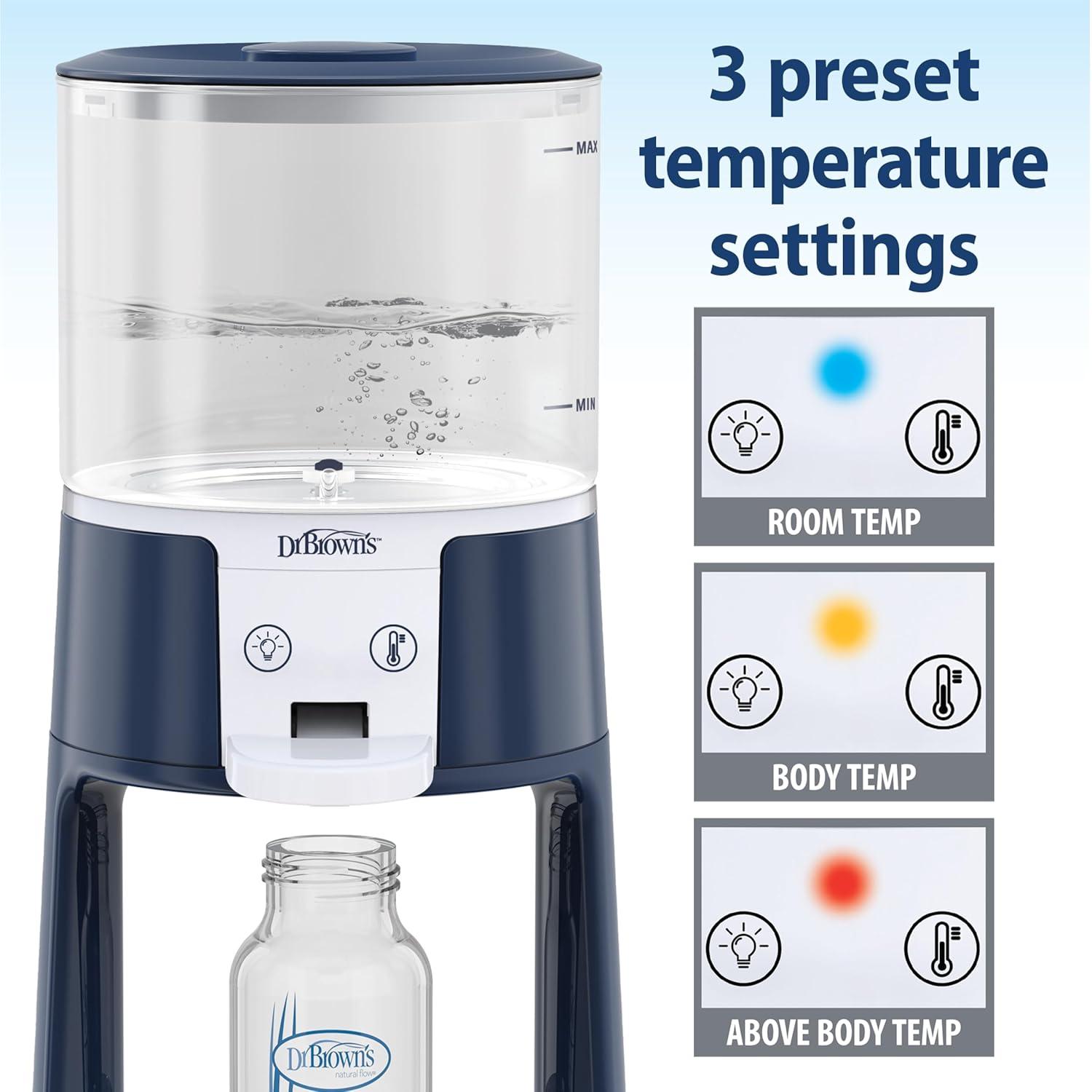 image:imageDr Browns InstaPrep Warm Water Dispenser to Instantly Prepare Babys Formula BottleLarge Capacity Glass Tank with 3 Temperature SettingsBlueBlue