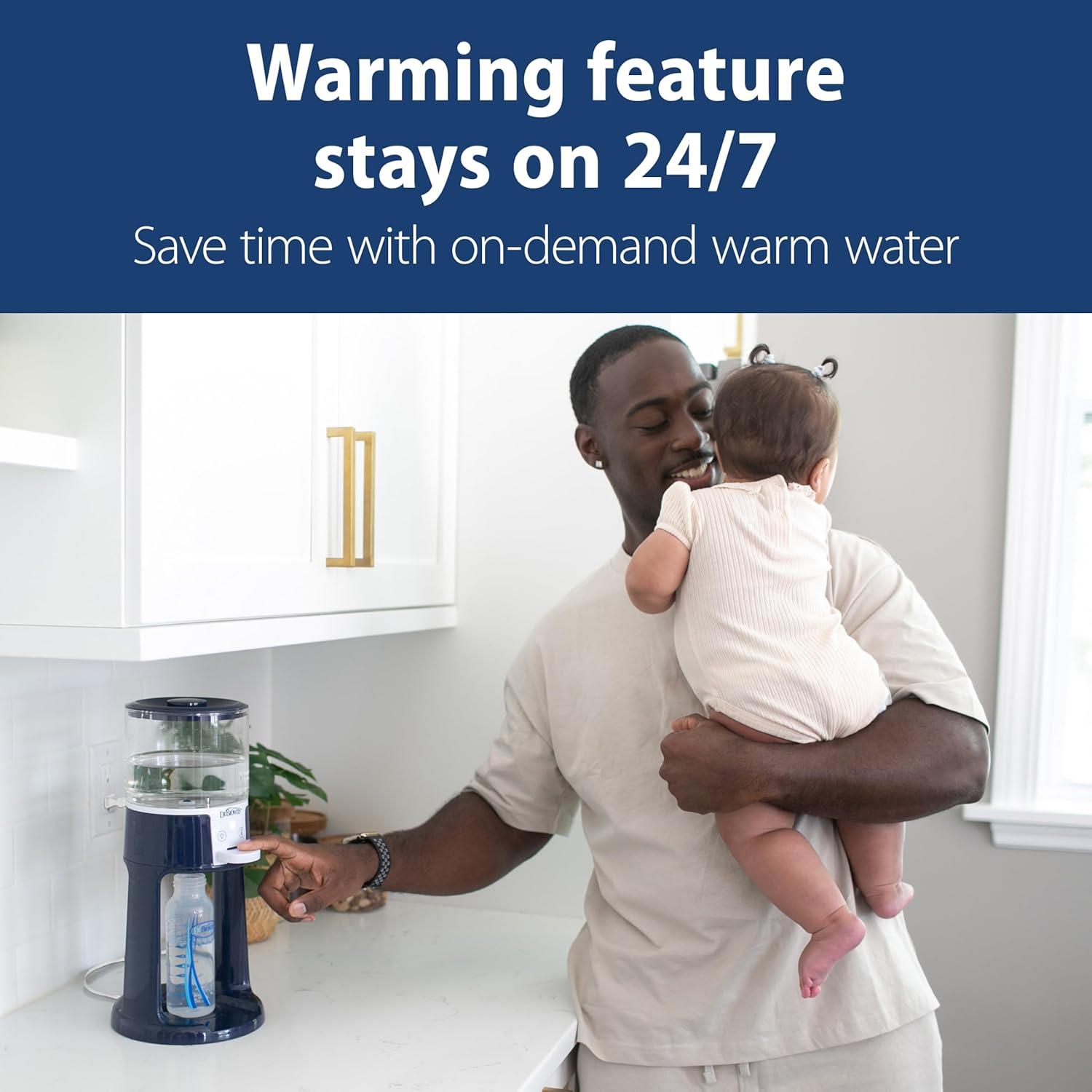 image:imageDr Browns InstaPrep Warm Water Dispenser to Instantly Prepare Babys Formula BottleLarge Capacity Glass Tank with 3 Temperature SettingsBlueBlue