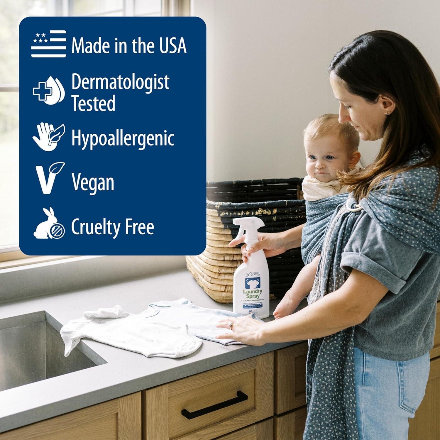 image:imageDr Browns Laundry Spray Stain and Odor Remover for Baby Clothes Hypoallergenic FragranceFree 16 fl oz 1 Pack32 fl oz 2Pack