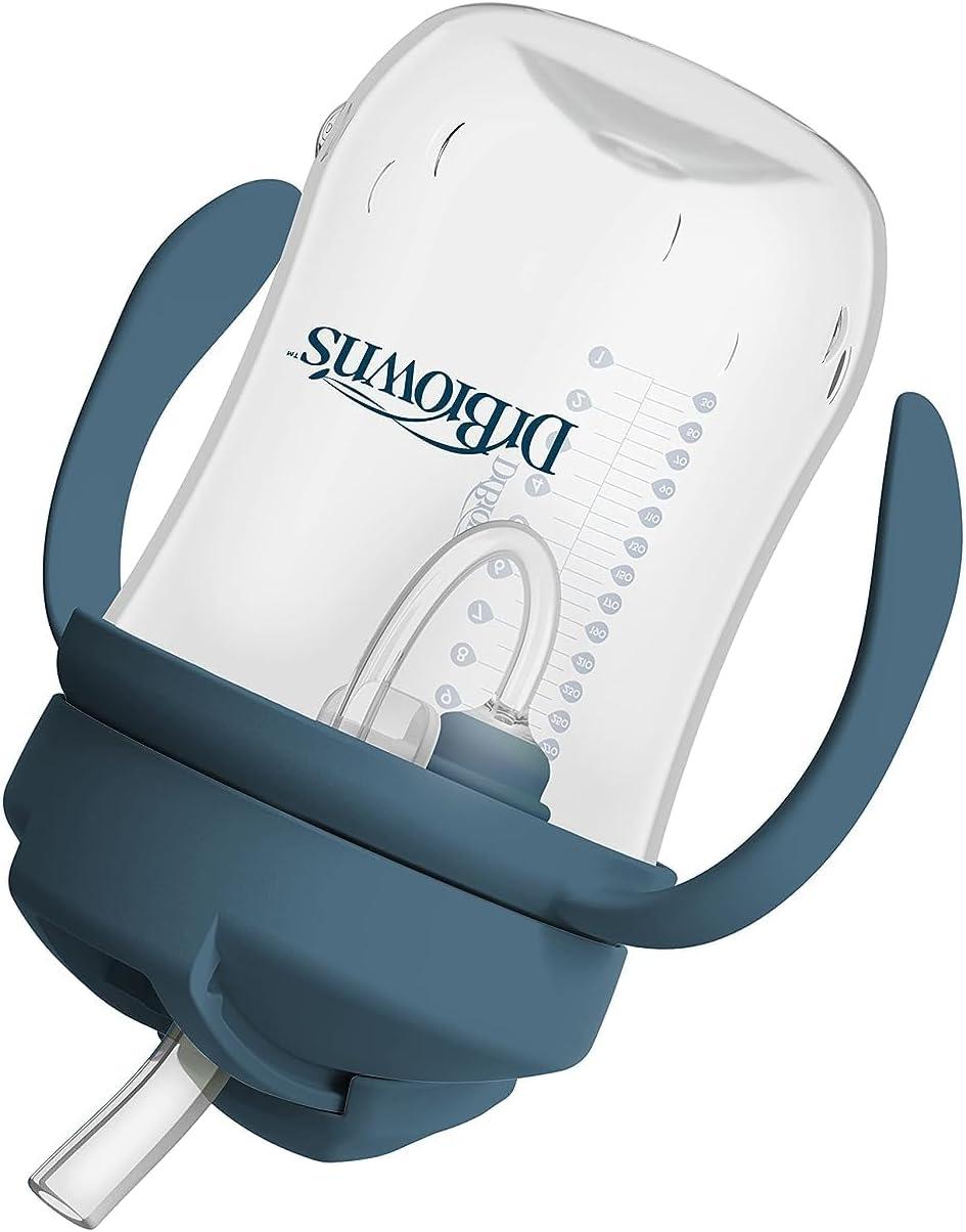 image:imageDr Browns Milestones Babys First Straw Cup Training Cup with Weighted Straw 9 oz270 mL BPAfree 6m Dark Blue 1Pack