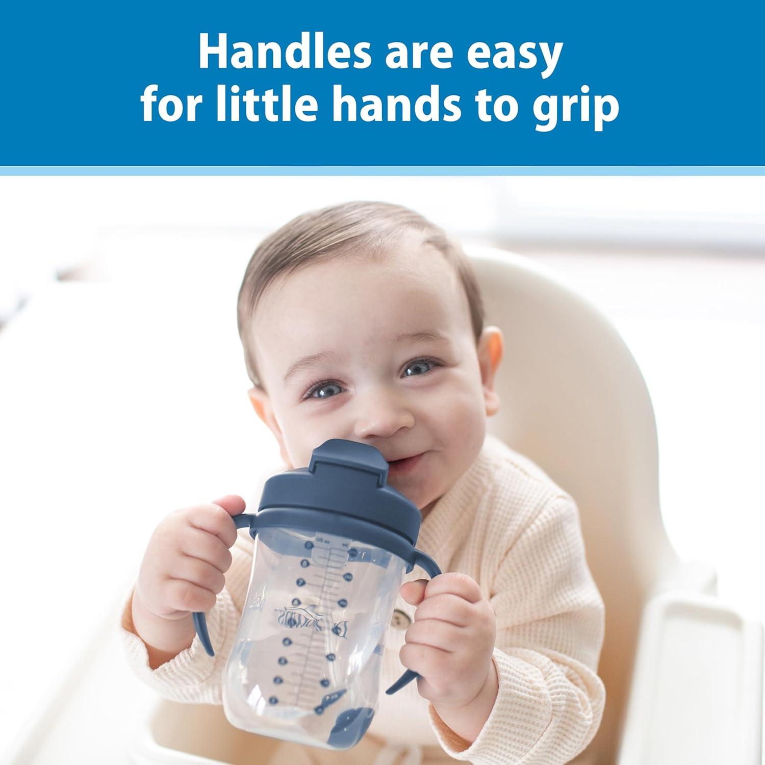 image:imageDr Browns Milestones Babys First Straw Cup Training Cup with Weighted Straw 9 oz270 mL BPAfree 6m Dark Blue 1Pack