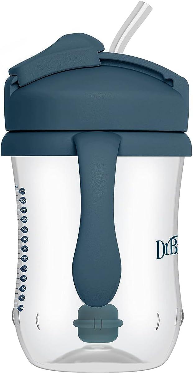 image:imageDr Browns Milestones Babys First Straw Cup Training Cup with Weighted Straw 9 oz270 mL BPAfree 6m Dark Blue 1Pack