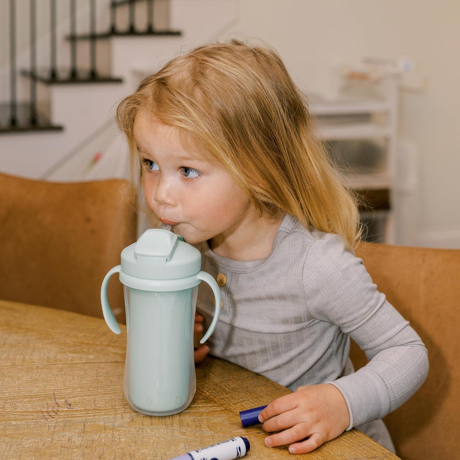 image:imageDr Browns Milestones Insulated Sippy Cup with Straw and Handles SpillProof Tumbler with Lid PinkCoral 10 oz300 mL BPAFree 12m 2PackPinkOrangeGreenGreen