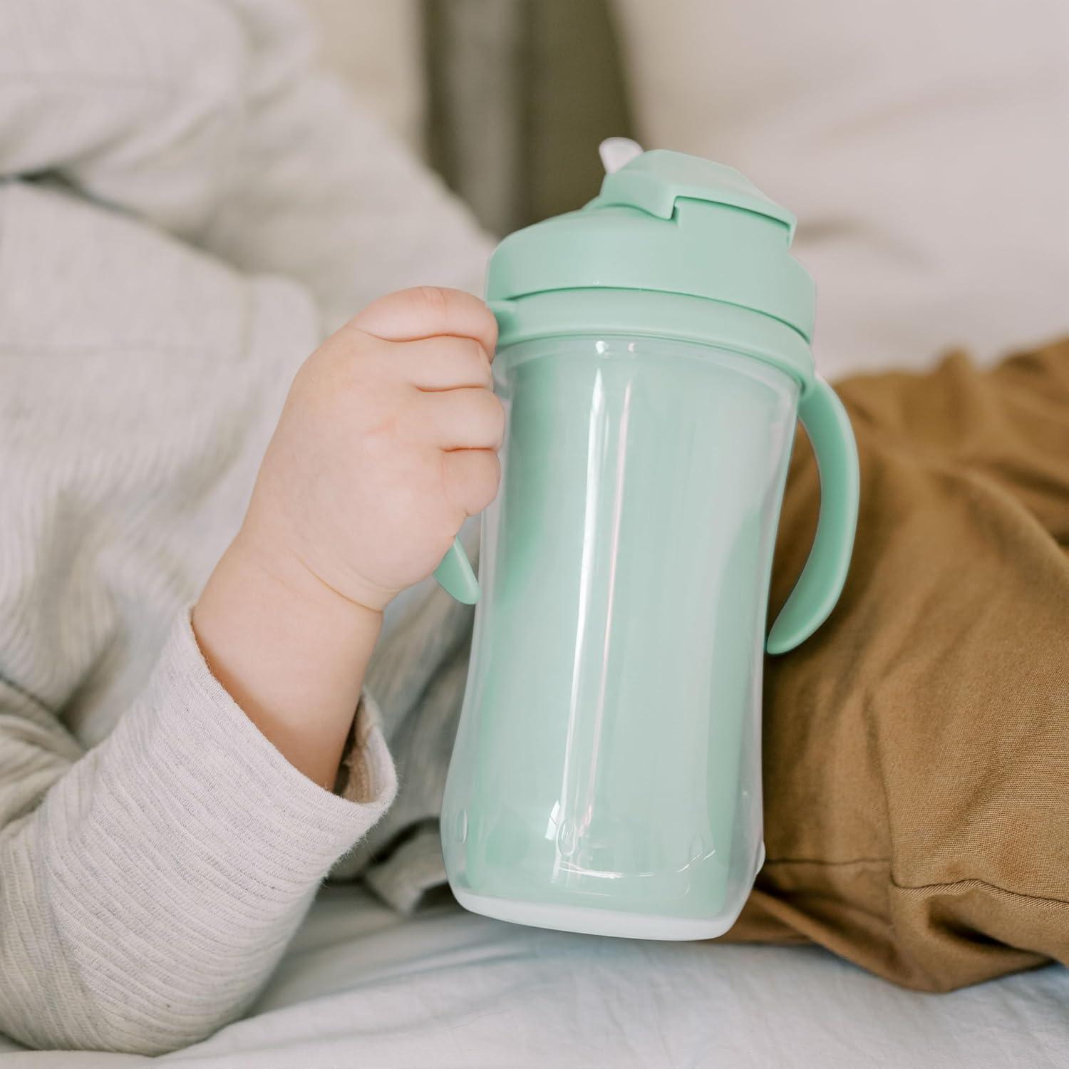 image:imageDr Browns Milestones Insulated Sippy Cup with Straw and Handles SpillProof Tumbler with Lid PinkCoral 10 oz300 mL BPAFree 12m 2PackPinkOrangeGreenGreen