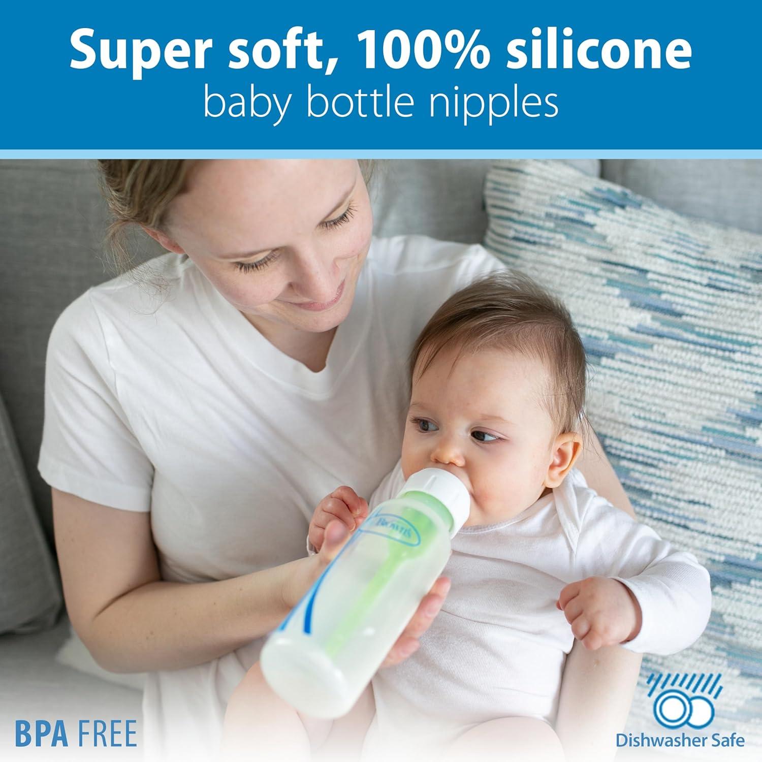 image:imageDr Browns Natural Flow AntiColic Options Narrow Baby Bottle Dream Adventure 8 oz250 mL with Level 1 Slow Flow Nipples 0m 4 Pack4 Pack 2oz Clear