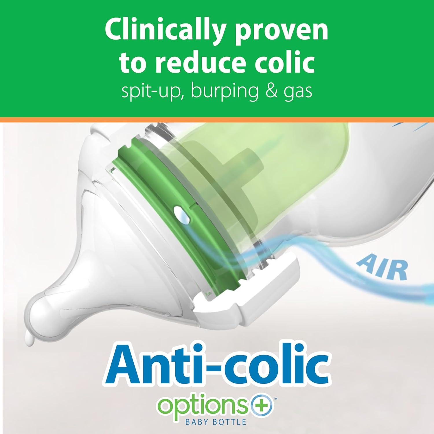 image:imageDr Browns Natural Flow AntiColic Options WideNeck Glass Baby Bottle 5 oz150 mL with Level 1 Slow Flow Nipple 1 Pack 0m1 Count Pack of 1