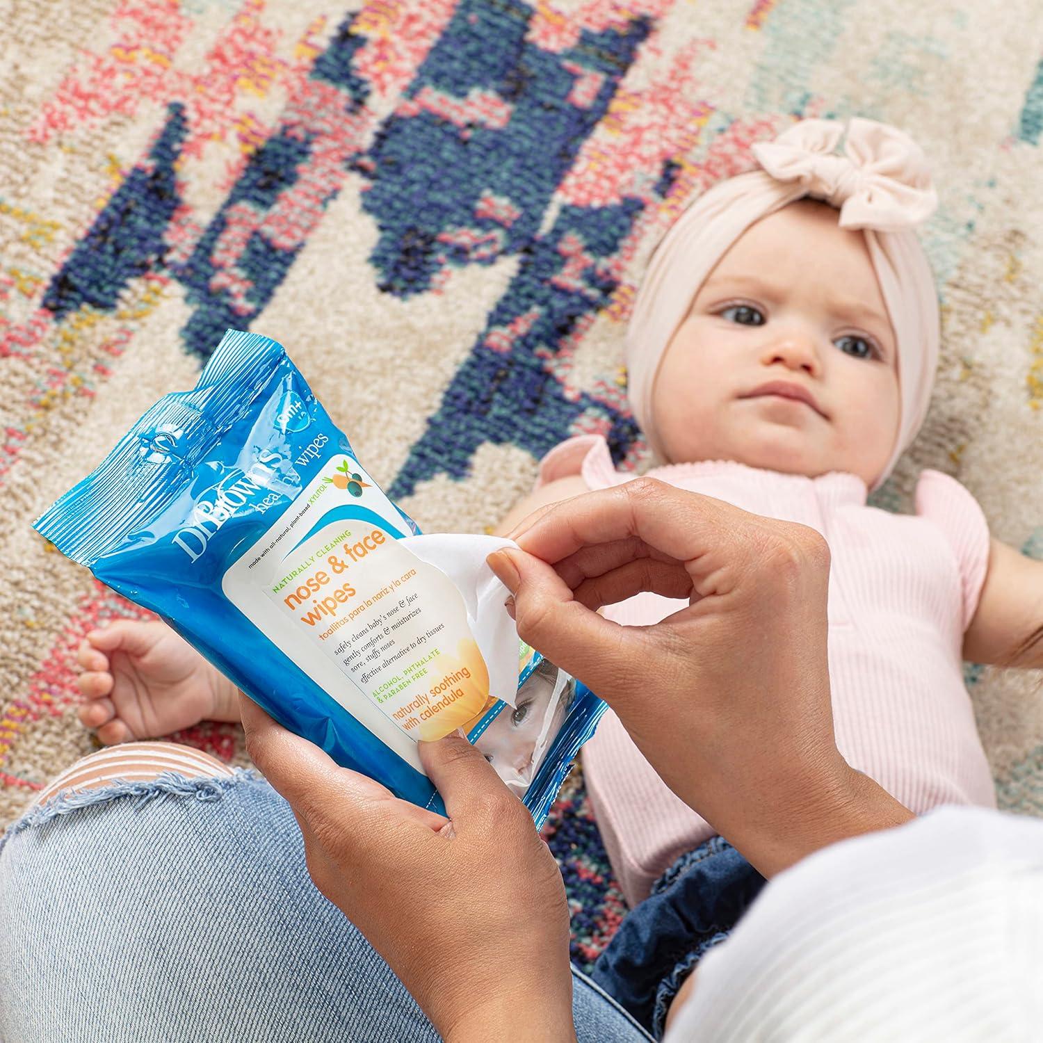 image:imageDr Browns Nose and Face Healthy Wipes Safe Cleaning and Moisturizing for Babies and Toddlers Hypoallergenic for Sensitive Skin 30 count 1Pack Packaging May Vary30 Count Pack of 1