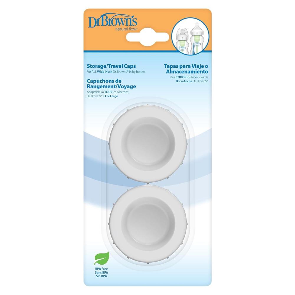 image:imageDr Browns WideNeck StorageTravel Caps for AntiColic Options Baby Bottles fits 9 oz270 mL and 5 oz150mL BPAFree 2Pack
