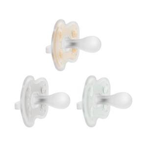 image:imageDr Browns Advantage OnePiece Silicone Baby Pacifier Fully Symmetrical Soother EcruGrayGreen 06m BPA Free 3 Pack3 Pack  EcruGrayGreen