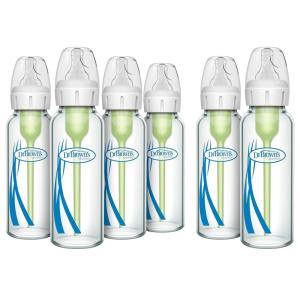image:imageDr Browns AntiColic Options Narrow Glass Baby Bottle 8 oz250 mL with Level 1 Slow Flow Nipple 2Pack and 4Pack 0m