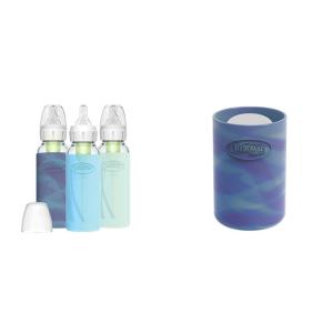 image:imageDr Browns AntiColic Options Narrow Glass Baby Bottle 8 oz250 mL with Silicone and Options Glass Baby Bottle Sleeves100 Silicone4 ozNarrow