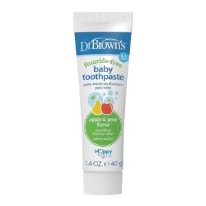 image:imageDr Browns FluorideFree Baby Toothpaste Safe to Swallow Apple Pear 1Pack 14oz40g 03 YearsApple Pear