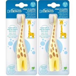 image:imageDr Browns InfanttoToddler Toothbrush Giraffe amp Strawberry Toothpaste Set1 Count Pack of 2