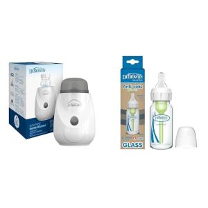 image:imageDr Browns InstaFeed Baby Bottle Warmer and Sterilizer Bundle with AntiColic Options Narrow Glass Baby Bottle 4 oz Level 1 Slow Flow Nipple