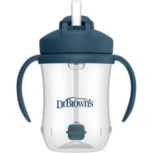 image:imageDr Browns Milestones Babys First Straw Cup Training Cup with Weighted Straw 9 oz270 mL BPAfree 6m Dark Blue 1Pack