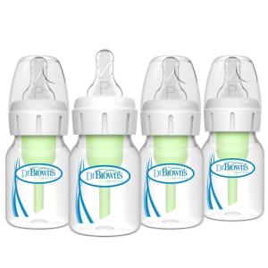 image:imageDr Browns Natural Flow AntiColic Options Narrow Baby Bottle Dream Adventure 8 oz250 mL with Level 1 Slow Flow Nipples 0m 4 Pack4 Pack  2oz  Clear