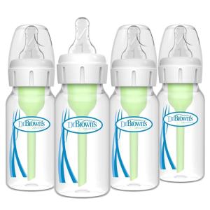 image:imageDr Browns Natural Flow AntiColic Options Narrow Baby Bottle Dream Adventure 8 oz250 mL with Level 1 Slow Flow Nipples 0m 4 PackClear  4 oz  4 Pack