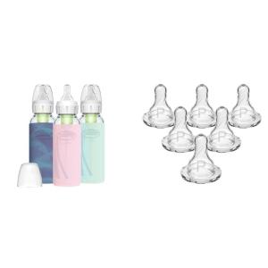 image:imageDr Browns Natural Flow AntiColic Options Narrow Glass Baby Bottle 8 oz250 mL amp Natural Flow Preemie Flow Narrow Baby Bottle Silicone Nipple Slowest Flow 0m 100 Silicone Bottle Nipple