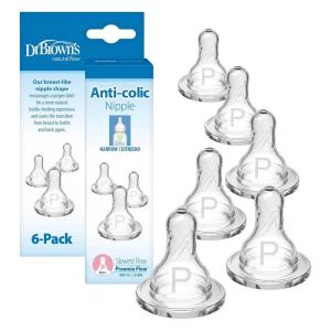 image:imageDr Browns Natural Flow Level 2 Narrow Baby Bottle Silicone Nipple Medium Flow 3m 100 Silicone Bottle Nipple 6 Count1 Preemie Flow  Slowest Flow  0m