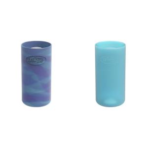 image:imageDr Browns Options Narrow Glass Bottle Sleeve 100 Silicone Blue  GlowintheDark BPAFree 8 oz 2Pack
