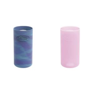 image:imageDr Browns Options Narrow Glass Bottle Sleeve 100 Silicone Pink  GlowintheDark BPAFree 8 oz 2Pack