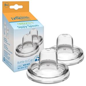 image:imageDr Browns Options WideNeck Baby Bottle Silicone Sippy Spout 6m 2PackTransitions Sippy Spout  6m
