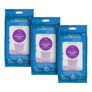 image:imageDr Browns Tooth and Gum Healthy Wipes FluorideFree Oral Care for Babies Grape Flavor 30 count 3Pack Packaging May Vary3 Pack  Grape
