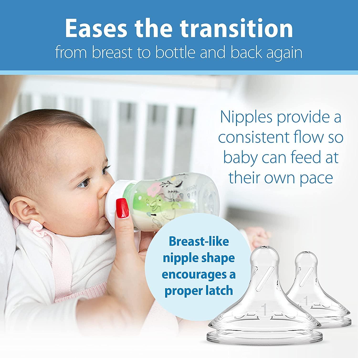 image:imageDr Browns AntiColic Options WideNeck Baby Bottle Designer Edition Dino Decos 9oz270mL Level 1 Nipple 2Pack 0m with 6Pack Level 2 Nipples2 Pack 5 oz Woodland with 6 Pack Level 2 Nipples