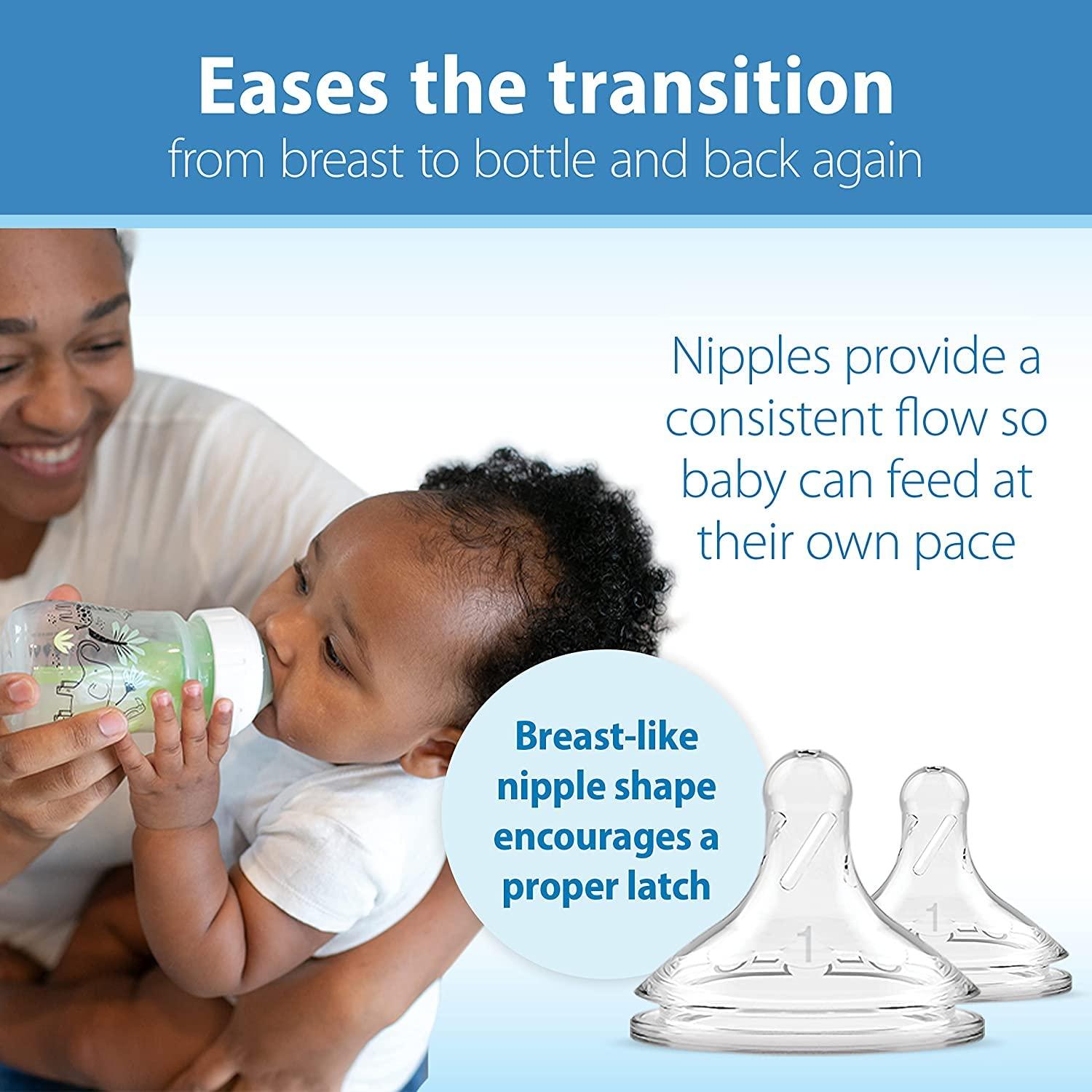 image:imageDr Browns AntiColic Options WideNeck Baby Bottle Designer Edition Dino Decos 9oz270mL Level 1 Nipple 2Pack 0m with 6Pack Level 2 Nipples2 Pack 5 oz Jungle with 6 Pack Level 2 Nipples