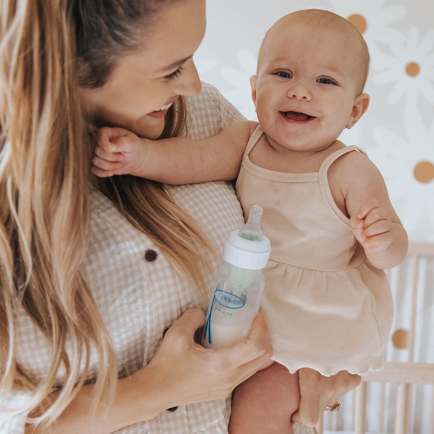 image:imageDr Browns AntiColic Options Narrow Baby Bottle 0m Level 1 Nipple Baby Bottle to Reduce Colic 1 Pack 4 oz1 Pack 4oz Clear