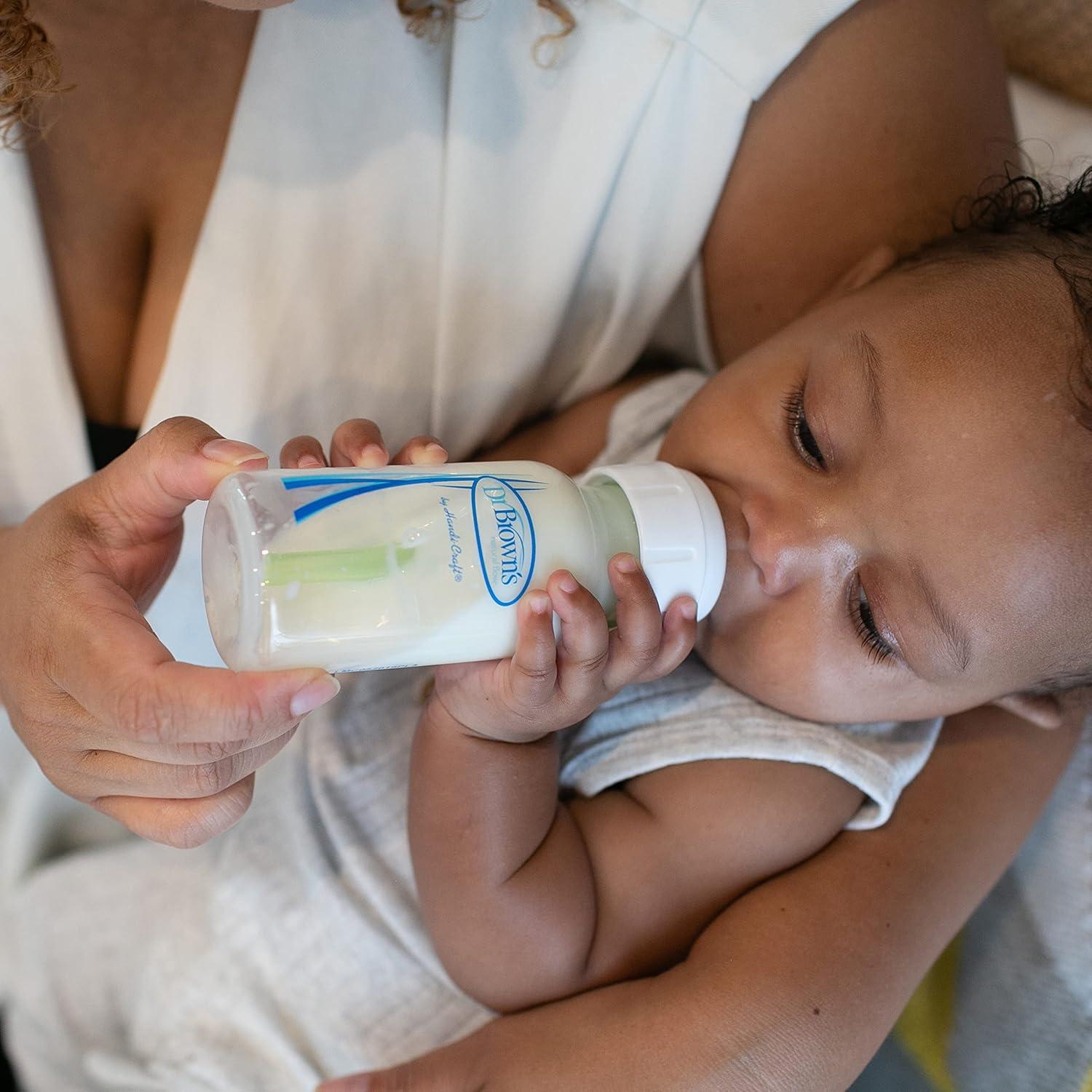 image:imageDr Browns AntiColic Options Narrow Baby Bottle 0m Level 1 Nipple Baby Bottle to Reduce Colic 1 Pack 4 oz1 Pack 4oz Clear