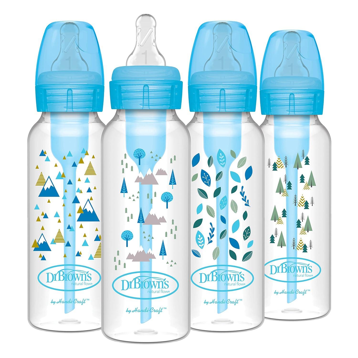 image:imageDr Browns AntiColic Options Narrow Baby Bottle with Level 1 Slow Flow Nipples 0m 4 Bottles amp Level 4 Fast Flow Narrow Bottle Nipples 9m 6 Pack